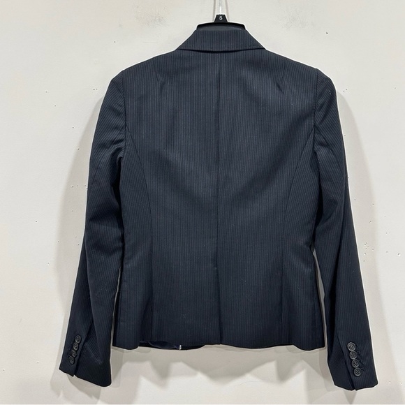 J.Crew Womens Black Stripe Two-Piece Suit Set Size Blazer Pants Size 2 Wool - Picture 4 of 16